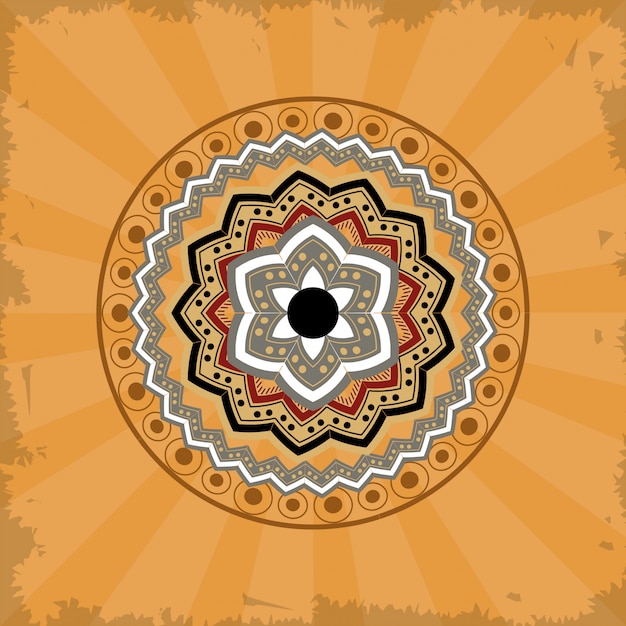 Vector mandala over vintage background