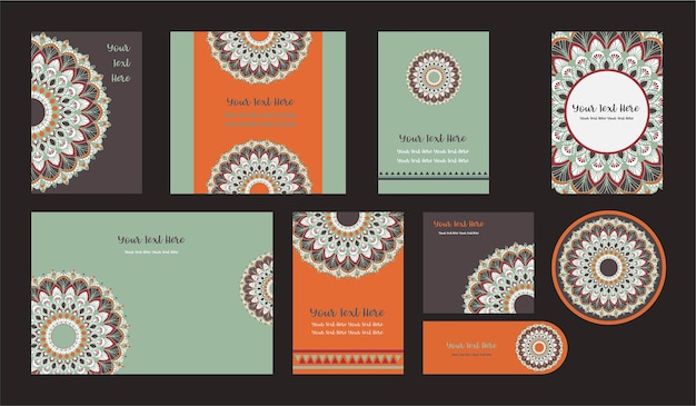 Mandala vintage template card