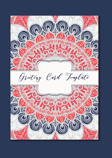 Vector mandala vintage template card