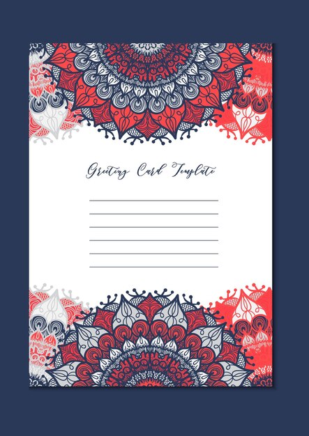 Mandala vintage template card