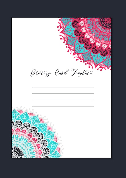 Mandala vintage template card