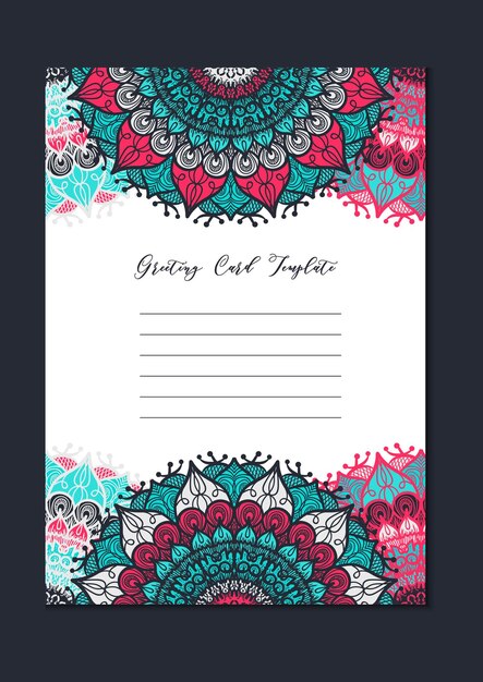 Mandala vintage template card