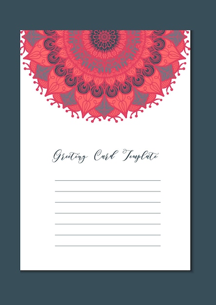 Mandala vintage template card