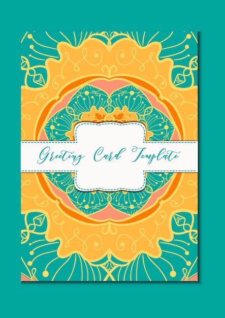 Vector mandala vintage template card