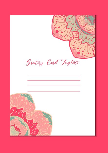 Mandala vintage template card