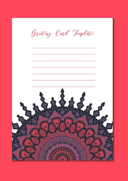 Vector mandala vintage template card