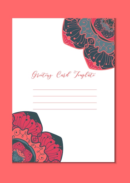 Mandala vintage template card