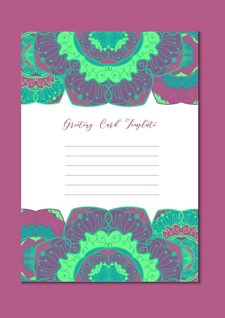 Mandala vintage template card