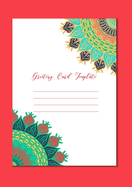 Mandala vintage template card