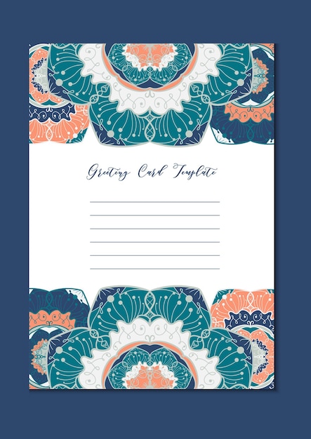 Mandala vintage template card