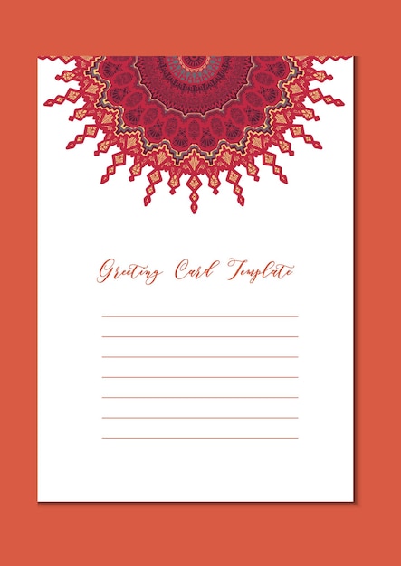 Mandala vintage template card