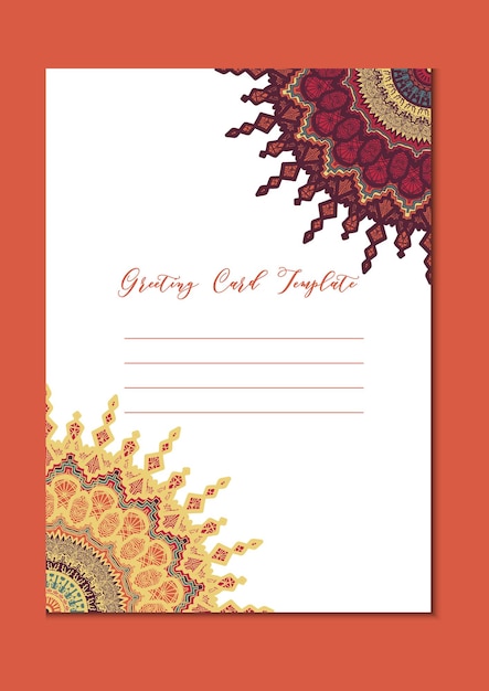 Mandala vintage template card