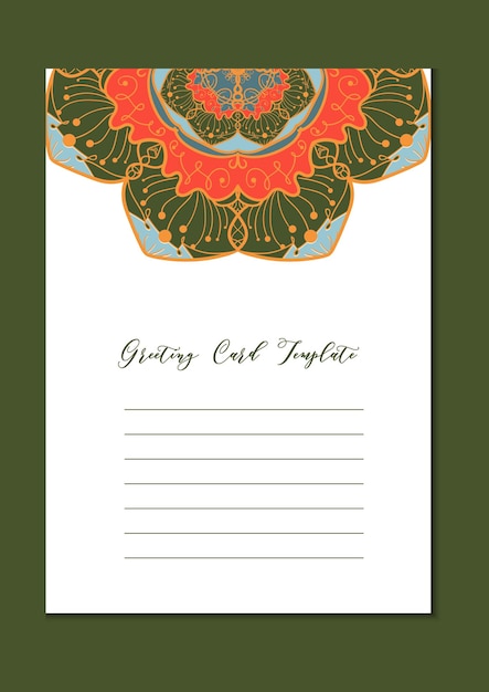 Mandala vintage template card