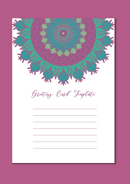 Mandala vintage template card