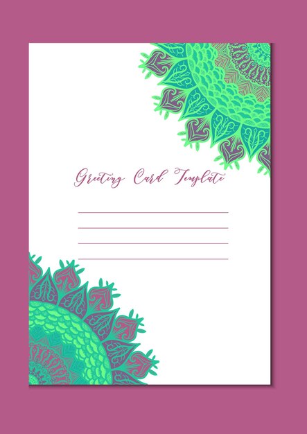 Mandala vintage template card