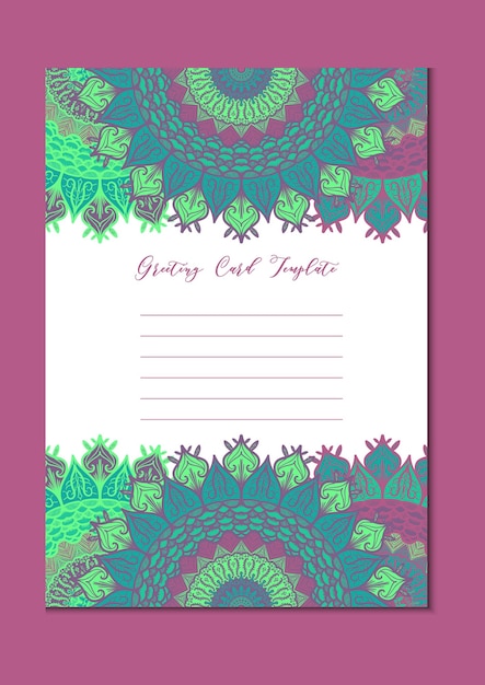 Mandala vintage template card