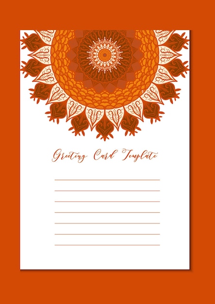 Mandala vintage template card