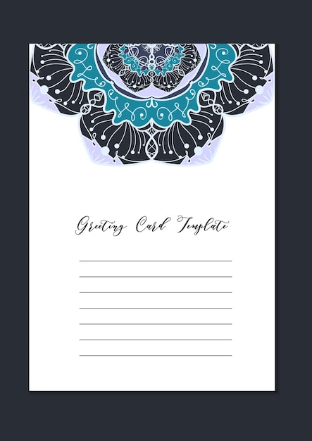 Mandala vintage template card