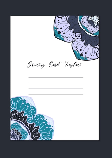 Mandala vintage template card