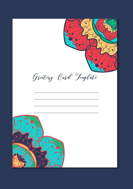 Mandala vintage template card