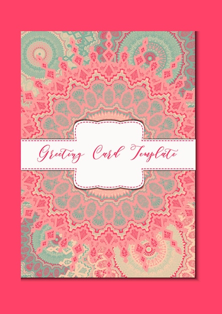 Vector mandala vintage template card