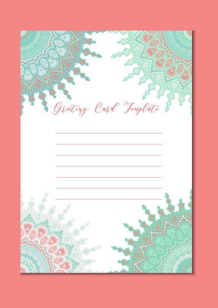 Mandala vintage template card