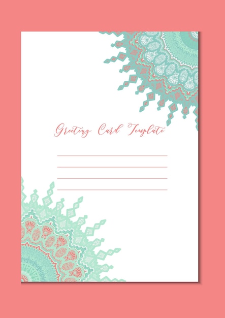 Mandala vintage template card