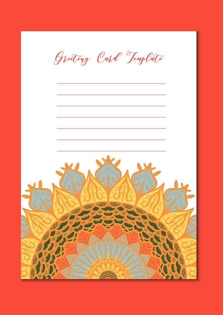 Mandala vintage template card