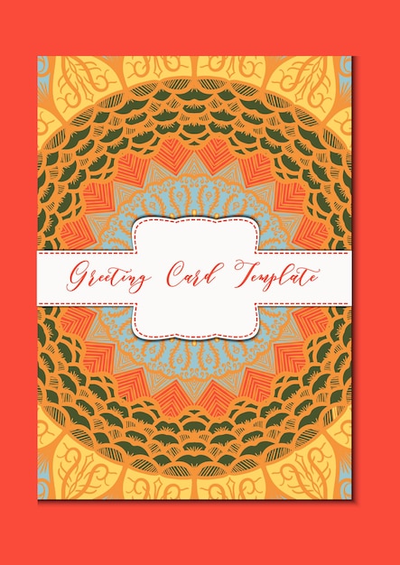 Vector mandala vintage template card