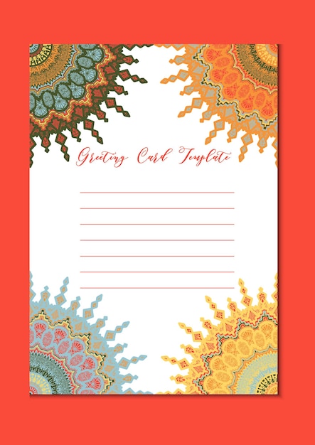 Mandala vintage template card