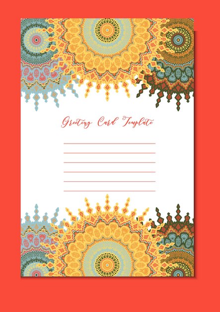 Vector mandala vintage template card