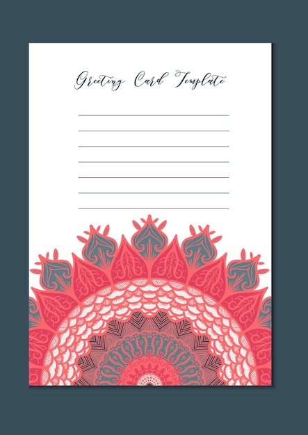 Mandala vintage template card