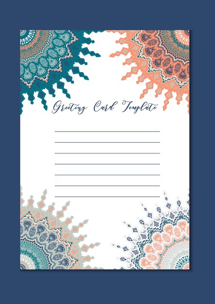 Mandala vintage template card