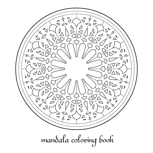 Mandala volwassen kleurboek Vector cirkelvormig ornament