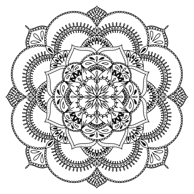 Mandala voor Henna Mehndi tatoeage decoratie kleurboek Decoratieve ronde ornamenten Etnisch
