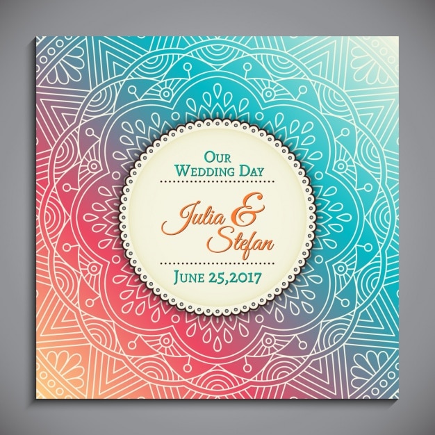 Vector mandala wedding invitation