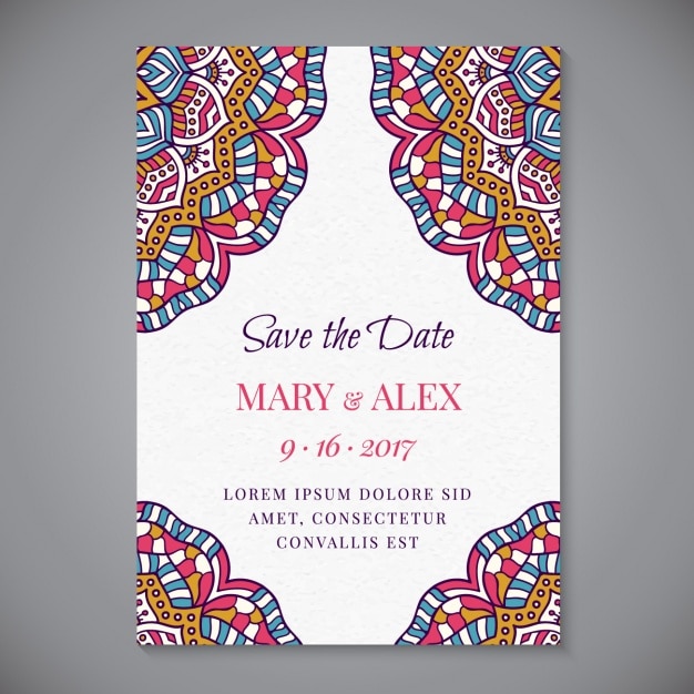 mandala wedding invitation