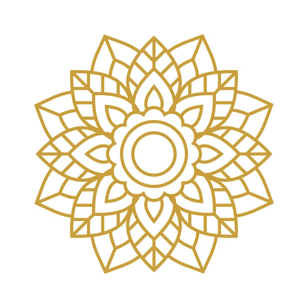 Mandala Wedding Ornament Gold Vector Design