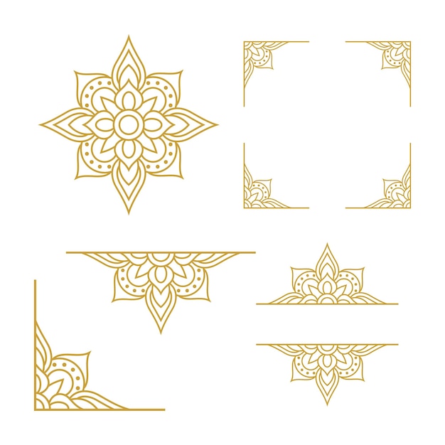 Vector mandala wedding ornament gold vector design