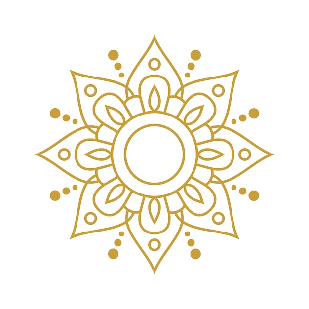 Mandala Wedding Ornament Gold Vector Design