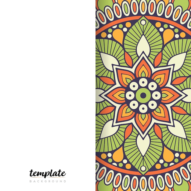 Mandala white background. Round floral ornament