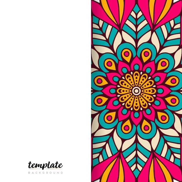 Mandala white background. Round floral ornament