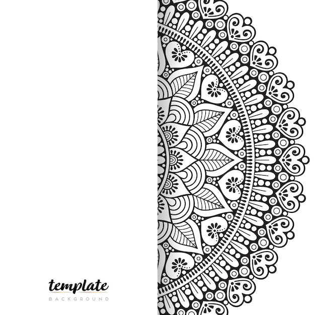 Mandala white background. round floral ornament