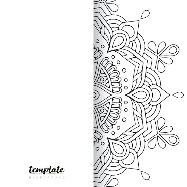만다라 흰색 배경입니다. 둥근 꽃 장식