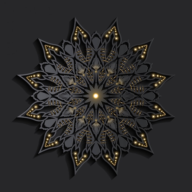 Vector mandala with 3d effect