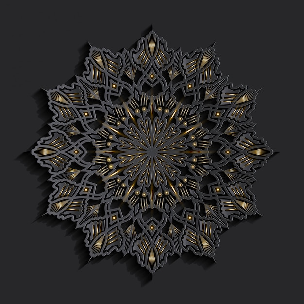 Vettore mandala con effetto 3d