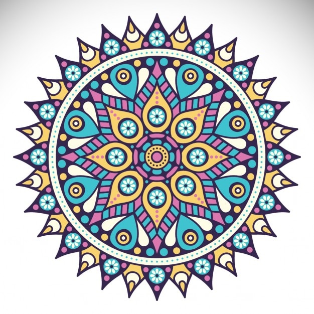 Vector mandala with colorful shapes