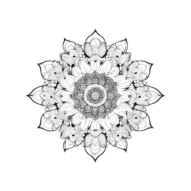 A mandala with a flower in the center.