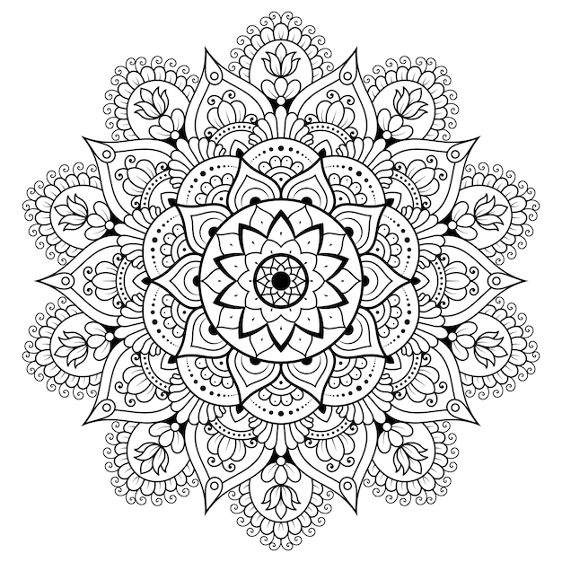 mandala with a flower in the middle