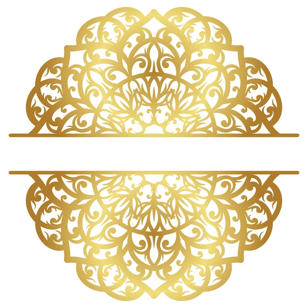 Mandala with gold color gradations